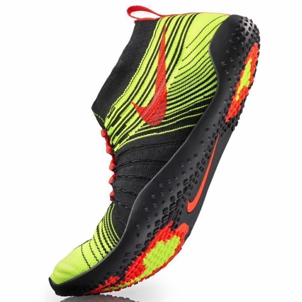 NEW NIKE Flyknit Hyperfeel Black Volt Yellow Red